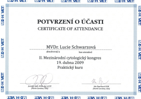 MVDr. Lucie Pilařová - certifikáty