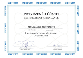 MVDr. Lucie Pilařová - certifikáty